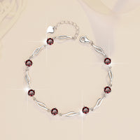 Colorful Moissanite  Silver Bracelet