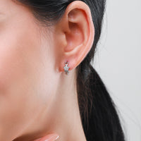 Silver Star Earrings With Diamonds