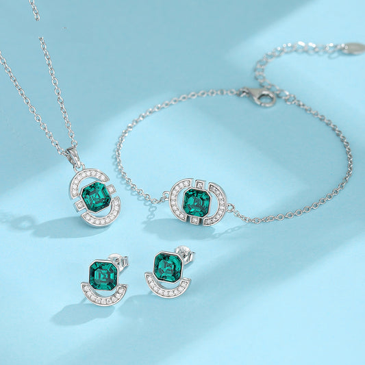 NecklaceSilver Square Jewelry Set