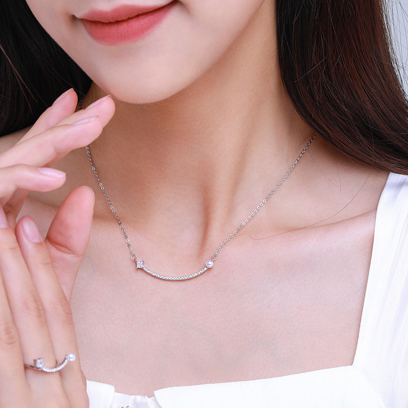 Silver Pearl Double Necklace