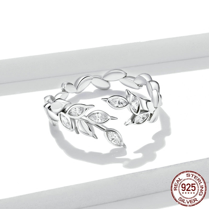 Shining Wheat Open Ring Silver