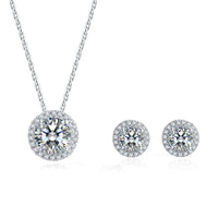 Silver Moissanite Jewelry Set