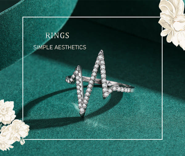 Silver Diamond Lightning Ring