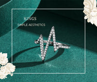 Silver Diamond Lightning Ring