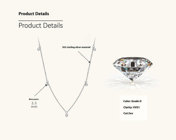 High-grade  Silver Diamond Necklace