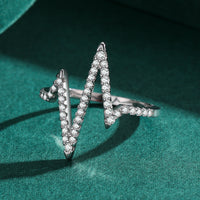 Silver Diamond Lightning Ring