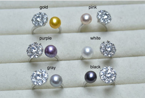 Silver Rotating Pearl Ring