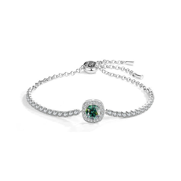 Silver Inlaid Diamond Bracelet