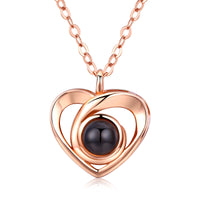Romantic Photo Projection Necklace Heart Shaped Pendant Necklace