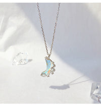 925 Pure Silver Moon Spring Small Crowd Clavicle Chain null