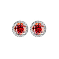 S925 Sterling Silver Genuine Goods Moissanite Round Bag Stud Earrings Simple Graceful null