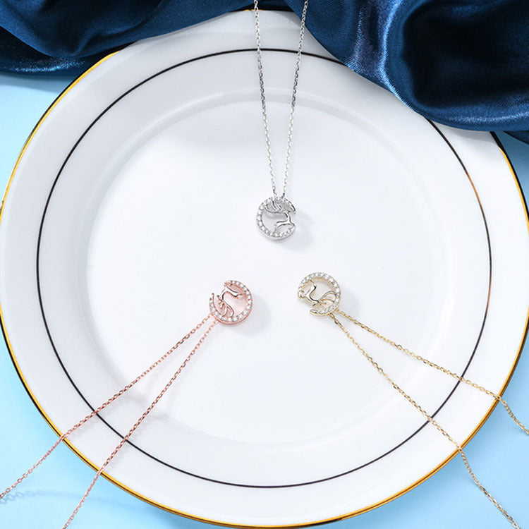 Fashion Elk Silver Necklace