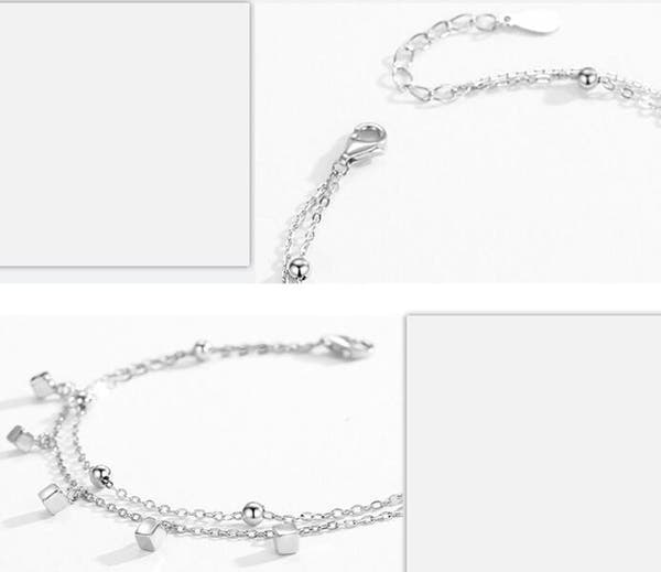 Silver Double-layer Square Bracelet