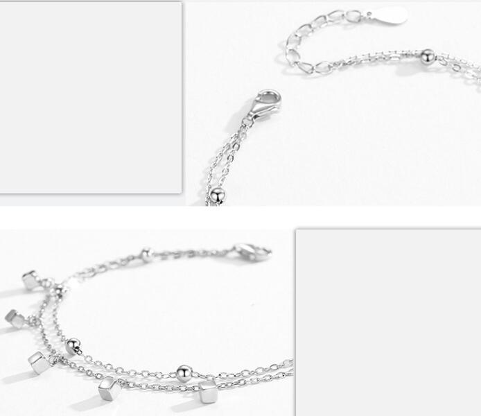 Silver Double-layer Square Bracelet