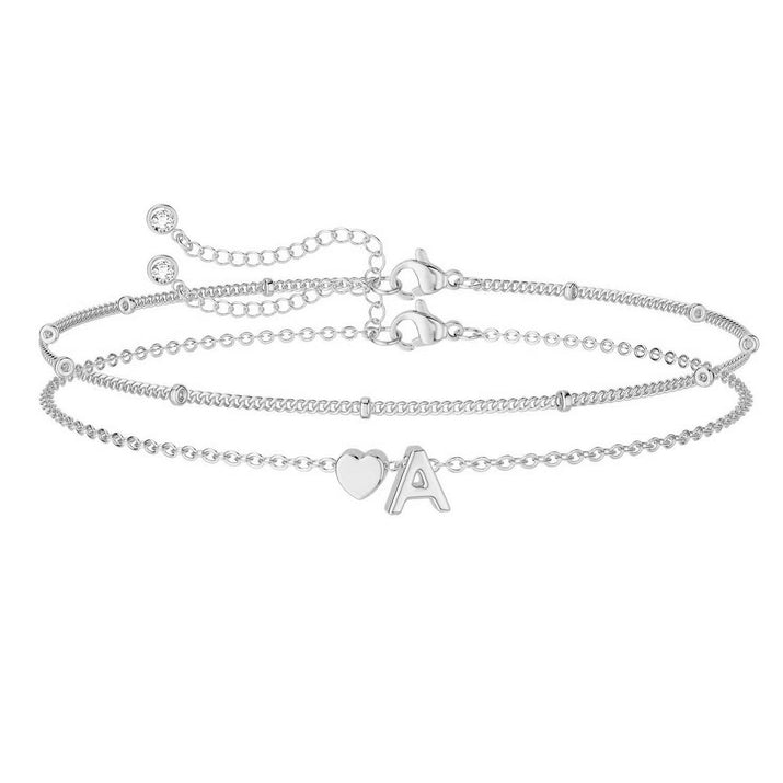 26 Peach Hearts Letter Bracelet Summer null