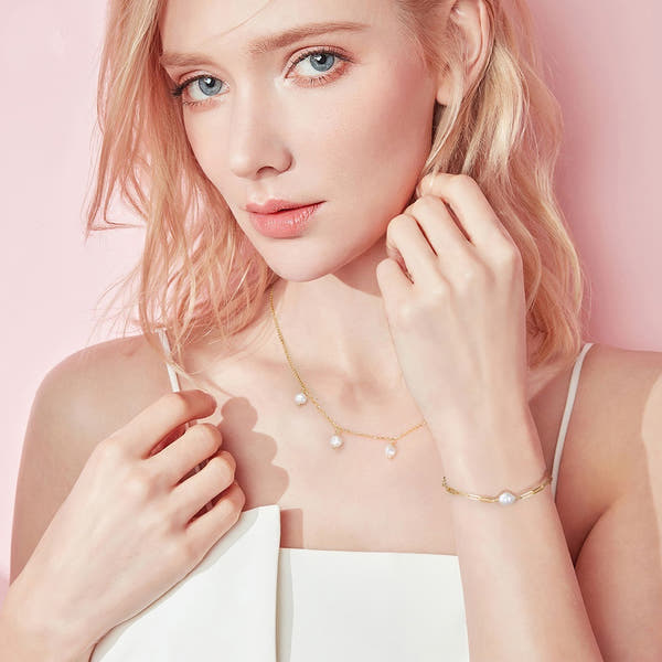 Silver Natural  Pearl Bracelet