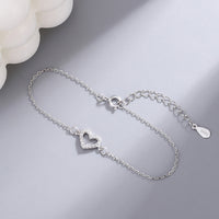 Silver Diamond Love Anklet