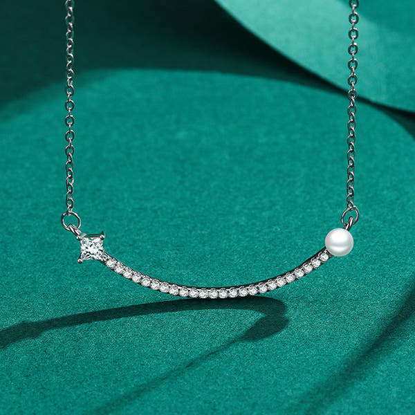 Silver Pearl Double Necklace