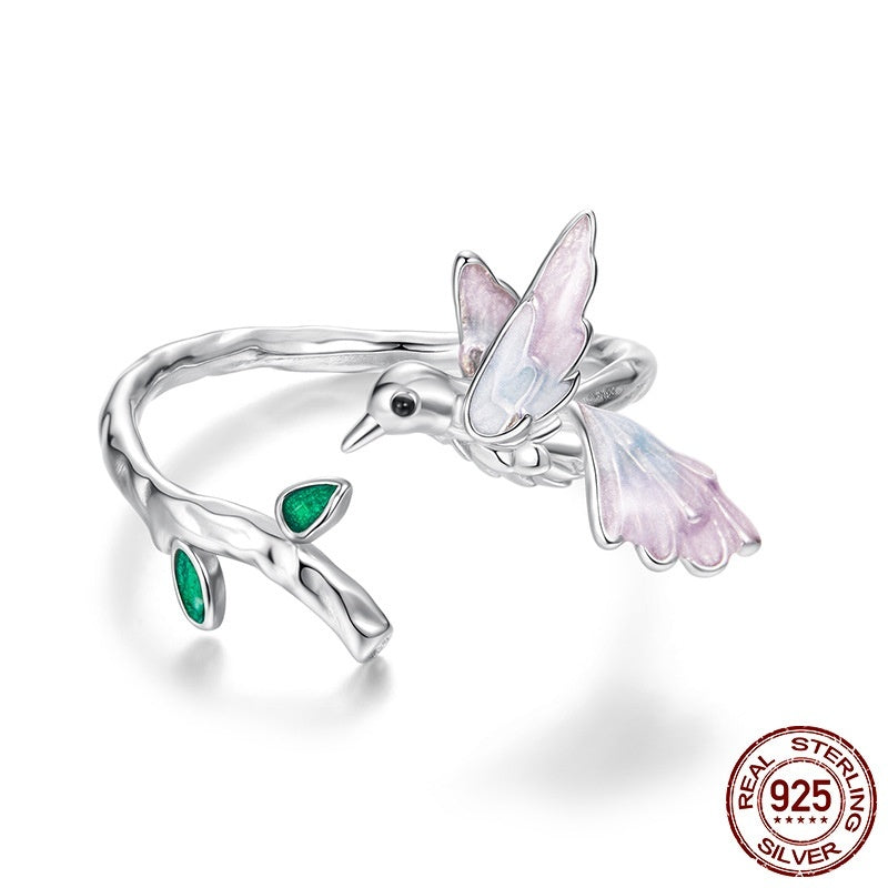 Silver Kingfisher Open Ring