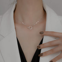 Silver Niche Design Circle Necklace