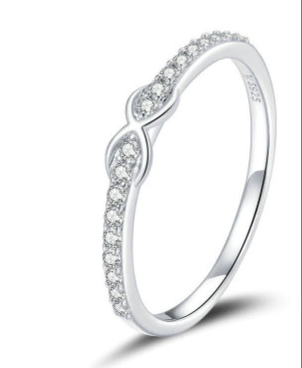 Silver Platinum Zircon Ring