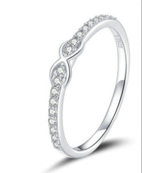 Silver Platinum Zircon Ring