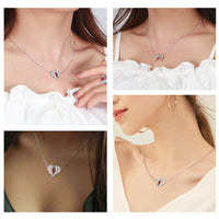 Silver Necklace Wings Zircon