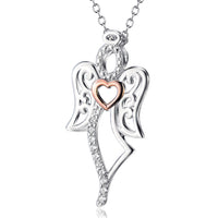 Angel pendant silver necklace