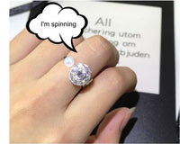 Silver Rotating Pearl Ring