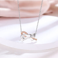 Silver Twist Bow Necklace