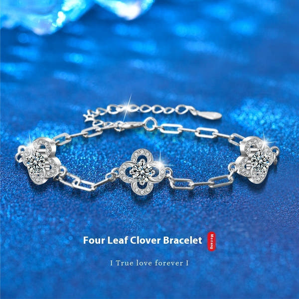 Silver Clover Bracelet Does Not Fade