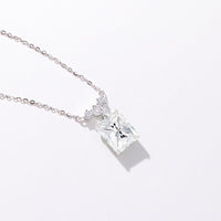 Silver Light Luxury Square Diamond Necklace