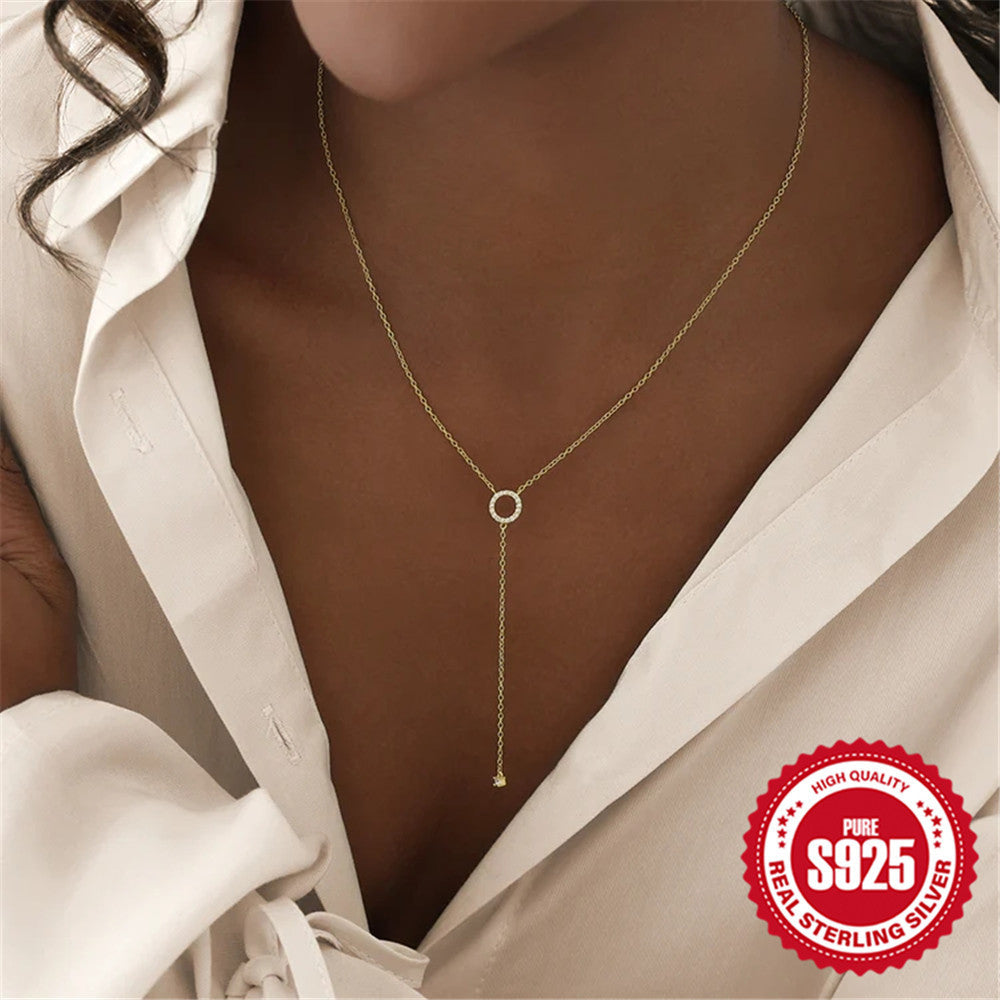 Silver Ring Necklace INS