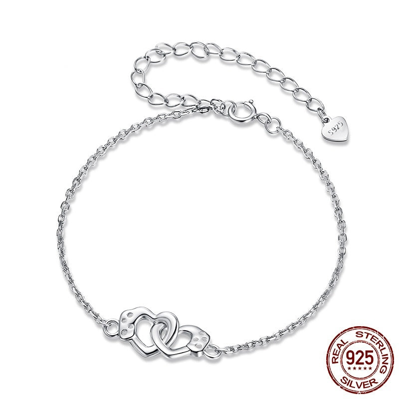 Silver Double Heart Bracelet