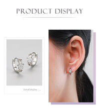 Silver Star Earrings With Diamonds