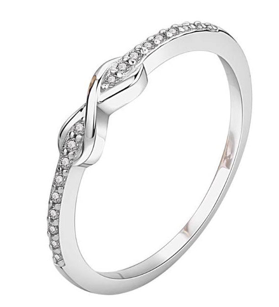 Silver Platinum Zircon Ring