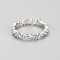 Silver Irregular Diamond Ring