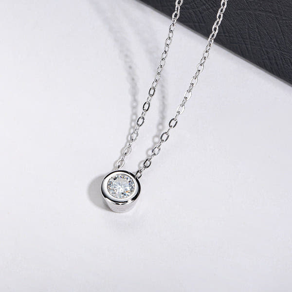 Karat Moissanite Necklace S925 Sterling Silver Pendant null