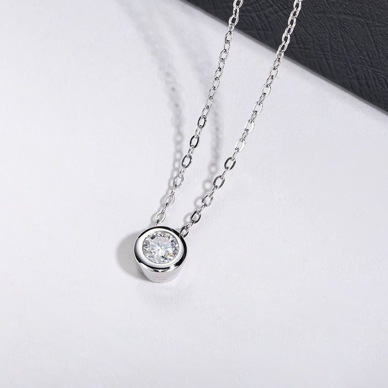 Karat Moissanite Necklace S925 Sterling Silver Pendant null