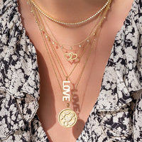 Silver Women's Doppel Herz Necklace