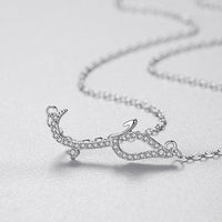 Silver Full Diamond Pendant Necklace،Love Phrase in Arabic