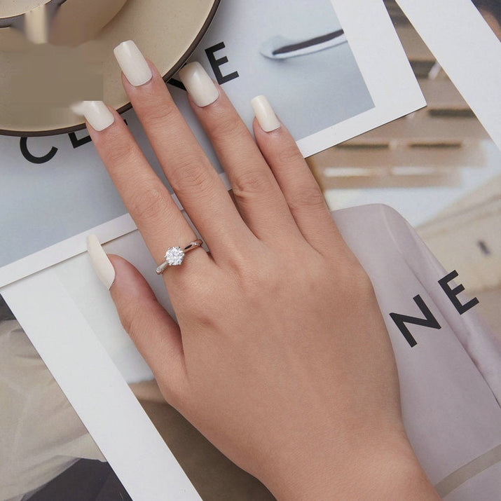 European And American Supply Simple Moissanite Ring null