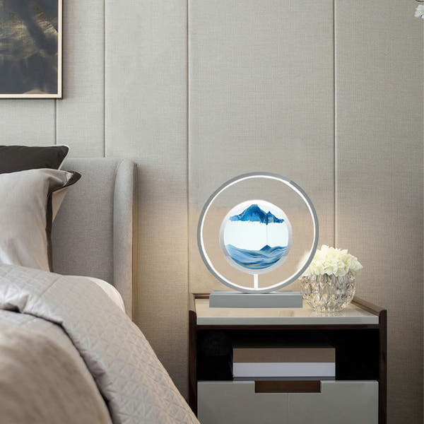 Glass Flowing Sand Colored Painting Lamp Decoration Handmade DIY Material Pack Atmosphere Creative Gift Rechargeable Night Light