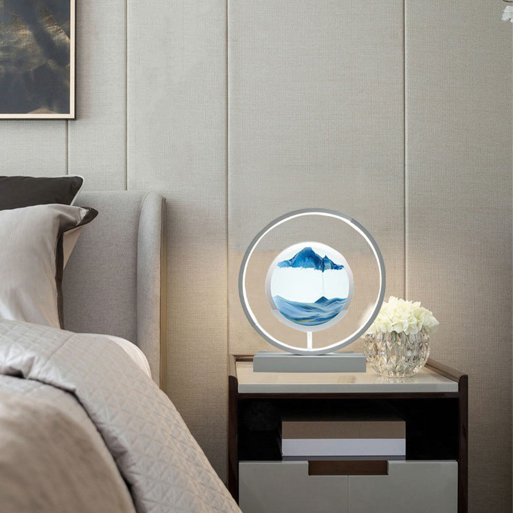 Glass Flowing Sand Colored Painting Lamp Decoration Handmade DIY Material Pack Atmosphere Creative Gift Rechargeable Night Light