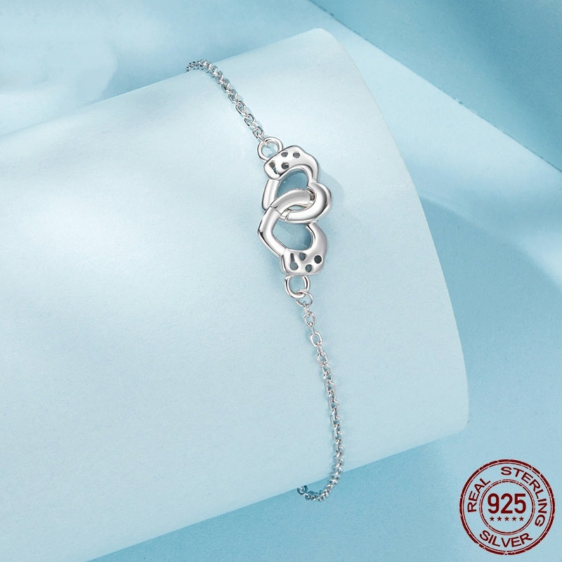 Silver Double Heart Bracelet