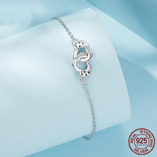 Silver Double Heart Bracelet