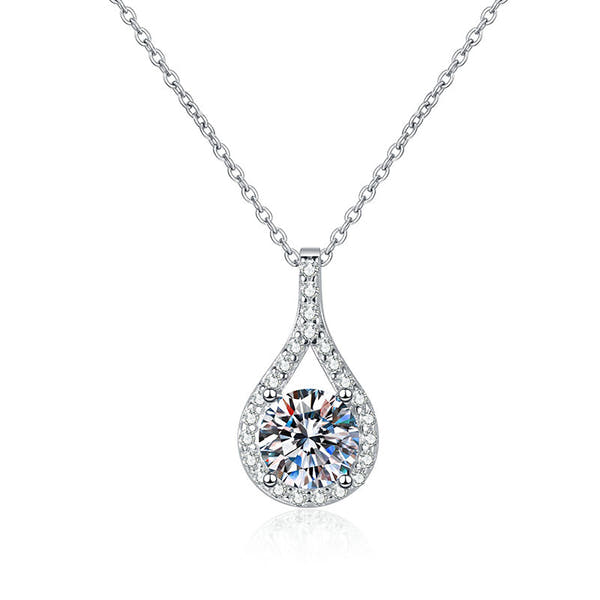 Silver Necklace Moissanite Pendant
