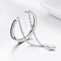 Silver Heart Ring Ladies Diamonds