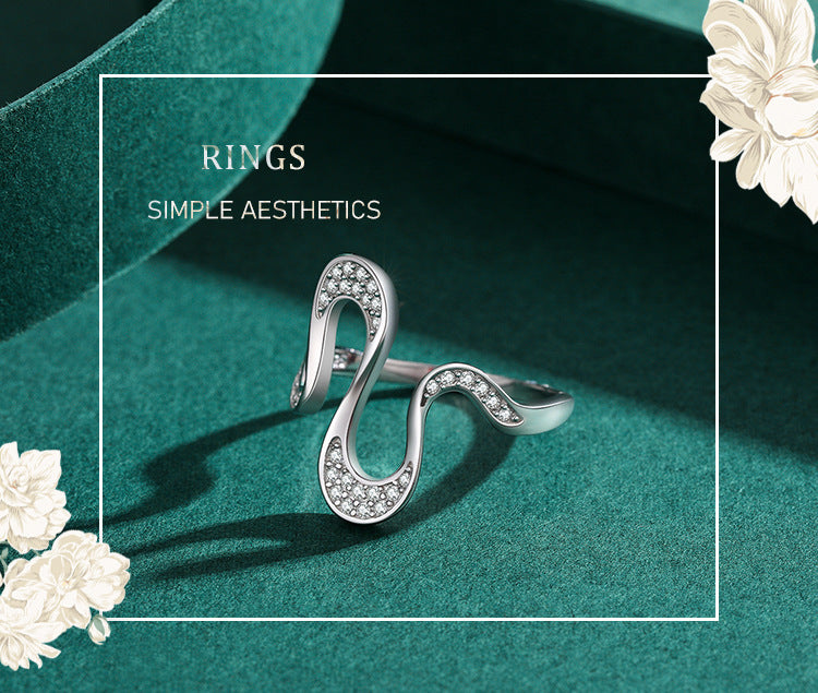 Silver Geometric Diamond Ring