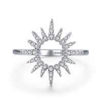 Silver Diamond Sunflower Ring